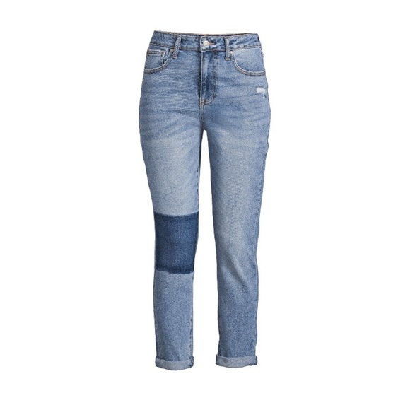✨NEW✨ No Boundaries Juniors' Super High Rise Destructed Mom Jeans - Picture 1 of 12